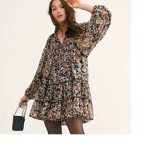 Free People Free Swinging Printed Mini Dress Floral Small